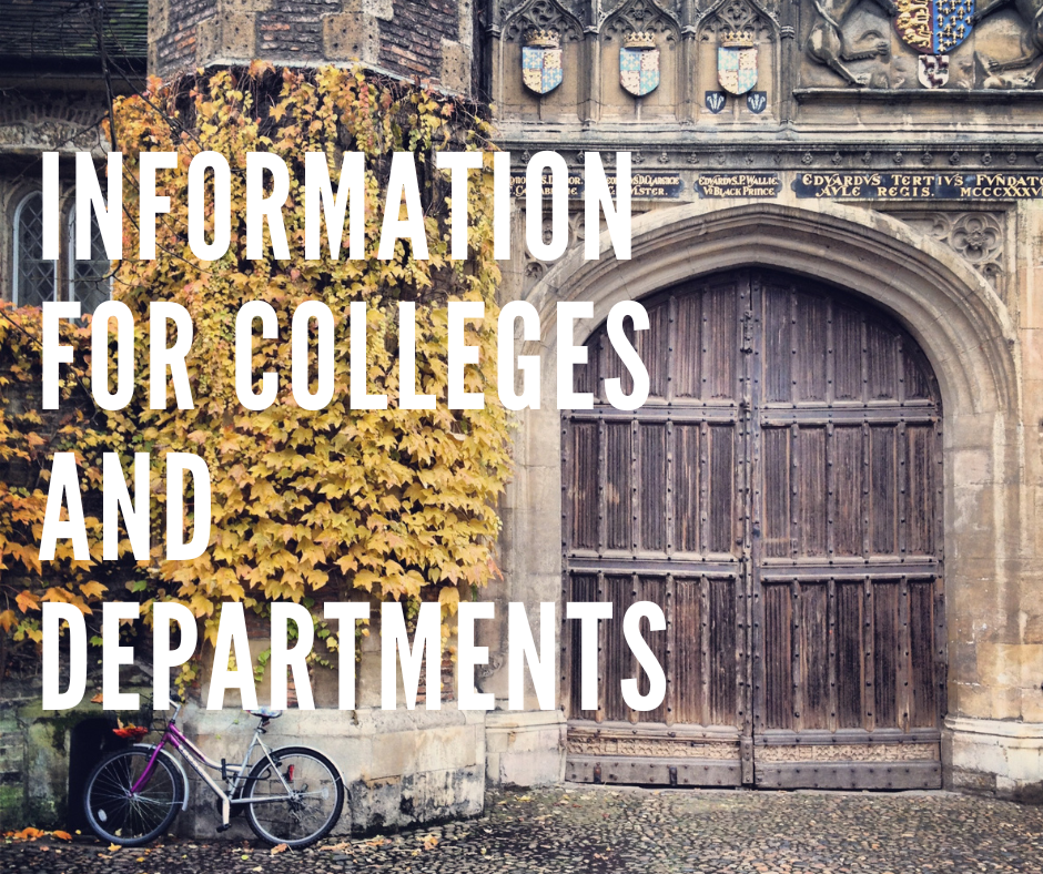 Information for Colleges and departments.