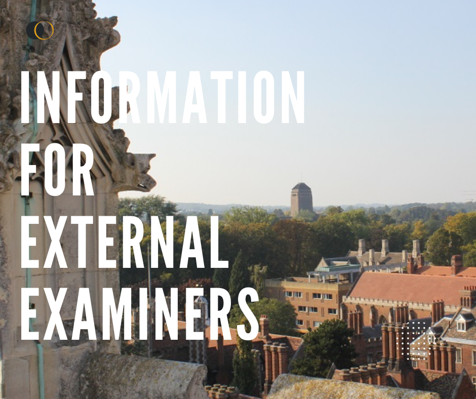 Information for external examiners.